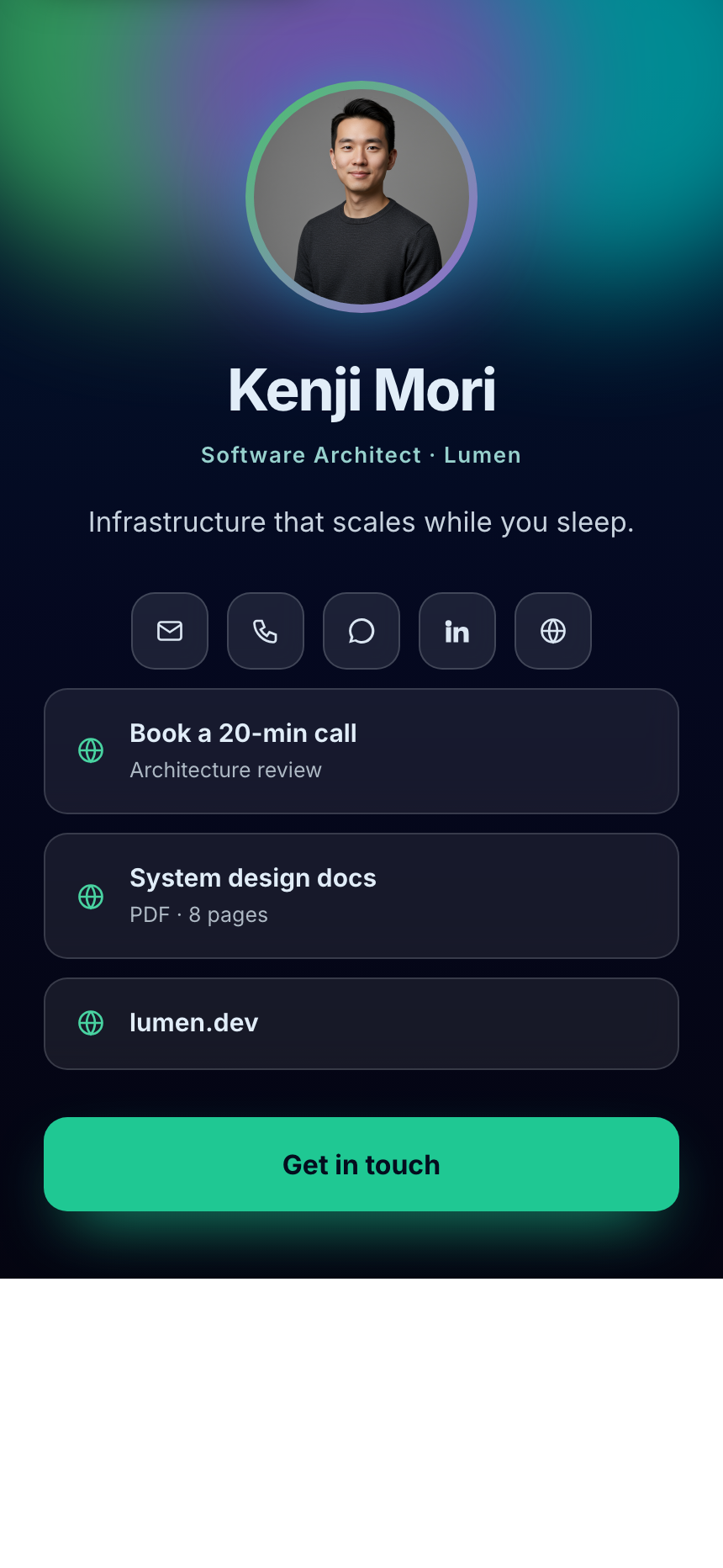 Aurora template rendered in FirstContactX