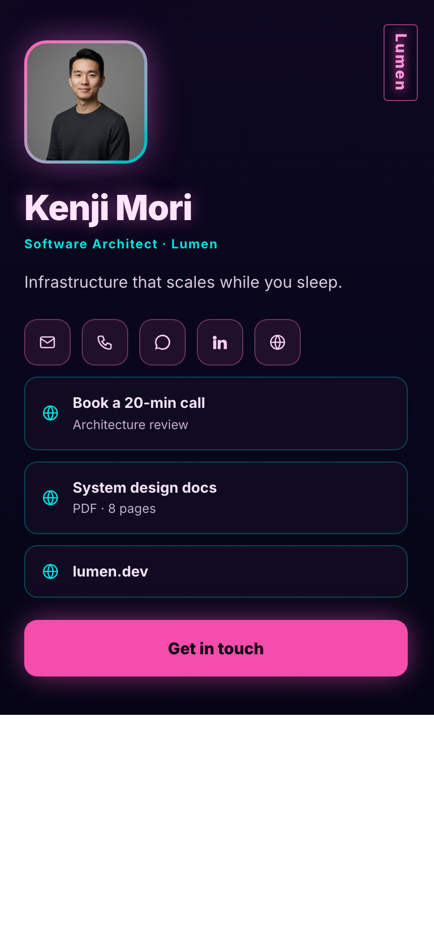 Neon Tokyo template rendered in FirstContactX